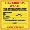 AccuformNMC Hazardous Materials Label Legend: Hazardous Waste - Federal and/or State Laws Prohibit Improper Disposal, English, 6 x 6", Red, Black, Yellow, Pressure Sensitive Paper HW18 - 63376925