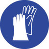 AccuformNMC 5 Qty 1 Pack ISO Label Graphic: Wear Hand Protection, 4 x 4", White, Blue, Pressure Sensitive Vinyl ISO404AP - 72319858