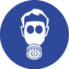AccuformNMC 5 Qty 1 Pack ISO Label Graphic: Wear Respiratory Protection, 4 x 4", White, Blue, Pressure Sensitive Vinyl ISO407AP - 72319882