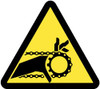 AccuformNMC 5 Qty 1 Pack ISO Label Graphic: Chain Drive Entanglement Hazard, 4 x 4", Black, Yellow, Pressure Sensitive Vinyl ISO447AP - 72320278