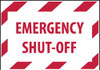 AccuformNMC Pack of (5) Accident Prevention Labels Legend: Emergency Shut-Off, English, 5 x 3", Red on White, Pressure Sensitive Vinyl EPA2AP - 74726027