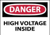 AccuformNMC 5 Qty 1 Pack Accident Prevention Label, Header: DANGER Legend: Danger - High Voltage Inside, English, 5 x 3", Red, Black, White, Pressure Sensitive Vinyl D290AP - 74737396