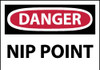 AccuformNMC 5 Qty 1 Pack Accident Prevention Label, Header: DANGER Legend: Danger - Nip Point, English, 5 x 3", Red, Black, White, Pressure Sensitive Vinyl D416AP - 75336446