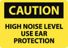 AccuformNMC 5 Qty 1 Pack Accident Prevention Label, Header: CAUTION Legend: Caution - High Noise Level - Use Ear Protection, English, 5 x 3", Black, Yellow, Pressure Sensitive Vinyl C161AP - 75391847