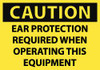 AccuformNMC 5 Qty 1 Pack Accident Prevention Label, Header: CAUTION Legend: Caution - Ear Protection Required When Operating This Equipment, English, 5 x 3", Black, Yellow, Pressure Sensitive Vinyl C382AP - 75391946