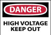 AccuformNMC 5 Qty 1 Pack Accident Prevention Label, Header: DANGER Legend: Danger - High Voltage - Keep Out, English, 5 x 3", Red, Black, White, Pressure Sensitive Vinyl D139AP - 76999101