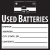 AccuformNMC Hazardous Materials Label Legend: Used Batteries, English, 6 x 6", Black, White, Pressure Sensitive Paper HW37AL - 79617783