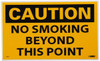 AccuformNMC 5 Qty 1 Pack Accident Prevention Label, Header: CAUTION Legend: Caution - No Smoking Beyond This Point, English, 5 x 3", Black, Yellow, Pressure Sensitive Vinyl C51AP - 87526208