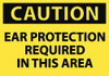 AccuformNMC 5 Qty 1 Pack Accident Prevention Label, Header: CAUTION Legend: Caution - Ear Protection Required in This Area, English, 5 x 3", Black, Yellow, Pressure Sensitive Vinyl C73AP - 87526216