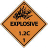 AccuformNMC 25 Qty 1 Pack Explosive 1.2C DOT Shipping Label 4" High x 4" Wide DL43AP - 63375968