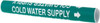 Made in USA Pipe Marker with Cold Water Supply Legend and Arrow Graphic 3/4 to 1" Pipe Outside Diam, White on Green 36952281 - 36952281