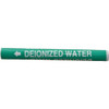 Made in USA Pipe Marker with Deionized Water Legend and Arrow Graphic 3/4 to 1" Pipe Outside Diam, White on Green 36952463 - 36952463