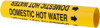 Made in USA Pipe Marker with Domestic Hot Water Legend and Arrow Graphic 3/4 to 1" Pipe Outside Diam, Black on Yellow 36952505 - 36952505