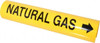 Made in USA Pipe Marker with Natural Gas Legend and Arrow Graphic 4-5/8 to 5-7/8" Pipe Outside Diam, Black on Yellow 36959609 - 36959609