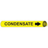 AccuformNMC Pipe Marker with Condensate Legend and Arrow Graphic 3/4 to 1" Pipe Outside Diam, Black on Yellow A4024 - 75276378