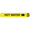 AccuformNMC Pipe Marker with Hot Water Legend and Arrow Graphic 3/4 to 1" Pipe Outside Diam, Black on Yellow A4061 - 75276741