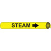 AccuformNMC Pipe Marker with Steam Legend and Arrow Graphic 3/4 to 1" Pipe Outside Diam, Black on Yellow A4097 - 75277103