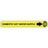 AccuformNMC Pipe Marker with Domestic Hot Water Supply Legend and Arrow Graphic 6 to 8" Pipe Outside Diam, Black on Yellow F4038 - 75359034