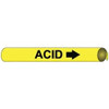 AccuformNMC Pipe Marker with Acid Legend and Arrow Graphic 2-1/2 to 3-1/4" Pipe Outside Diam, Black on Yellow C4001 - 75904714