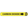 AccuformNMC Pipe Marker with Carbon Dioxide Legend and Arrow Graphic 2-1/2 to 3-1/4" Pipe Outside Diam, Black on Yellow C4011 - 75904797