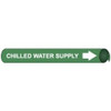 AccuformNMC Pipe Marker with Chilled Water Supply Legend and Arrow Graphic 2-1/2 to 3-1/4" Pipe Outside Diam, White on Green C4015 - 75904839