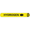 AccuformNMC Pipe Marker with Hydrogen Legend and Arrow Graphic 2-1/2 to 3-1/4" Pipe Outside Diam, Black on Yellow C4064 - 76492206