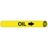AccuformNMC Pipe Marker with Oil Legend and Arrow Graphic 2-1/2 to 3-1/4" Pipe Outside Diam, Black on Yellow C4077 - 76492321