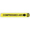 AccuformNMC Pipe Marker with Compressed Air Legend and Arrow Graphic 3-3/8 to 4-1/2" Pipe Outside Diam, Black on Yellow D4023 - 78901386
