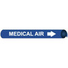 AccuformNMC Pipe Marker with Medical Air Legend and Arrow Graphic 3-3/8 to 4-1/2" Pipe Outside Diam, White on Blue D4071 - 78901873