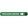 AccuformNMC Pipe Marker with Process Water Legend and Arrow Graphic 8 to 10" Pipe Outside Diam, White on Green G4085 - 78903358