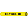 AccuformNMC Pipe Marker with Glycol Legend and Arrow Graphic 1-1/8 to 2-3/8" Pipe Outside Diam, Black on Yellow B4050 - 81210692