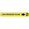 AccuformNMC Pipe Marker with Low Pressure Steam Legend and Arrow Graphic 1-1/8 to 2-3/8" Pipe Outside Diam, Black on Yellow B4069 - 81210874