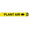 AccuformNMC Pipe Marker with Plant Air Legend and Arrow Graphic 1-1/8 to 2-3/8" Pipe Outside Diam, Black on Yellow B4081 - 81210965