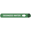 AccuformNMC Pipe Marker with Deionized Water Legend and Arrow Graphic 10 to 10" Pipe Outside Diam, White on Green H4034 - 81778631