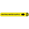 AccuformNMC Pipe Marker with Heating Water Supply Legend and Arrow Graphic 10 to 10" Pipe Outside Diam, Black on Yellow H4056 - 81778854