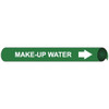 AccuformNMC Pipe Marker with Make-Up Water Legend and Arrow Graphic 10 to 10" Pipe Outside Diam, White on Green H4070 - 81778995