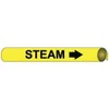AccuformNMC Pipe Marker with Steam Legend and Arrow Graphic 10 to 10" Pipe Outside Diam, Black on Yellow H4097 - 81781312