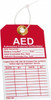 Defibtech 3-1/4" High x 5-5/8" Long, AED Automated External Defibrillator, English Safety & Facility Inspection Tag Tag Header: AED, 1 Side, Red & White Cardstock DAC-801 - 52941572