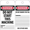 AccuformNMC Pack of (25) 6" High x 3" Long, DANGER - DO NOT START THIS MACHINE, English Safety & Facility Accident Prevention Tags Tag Header: Danger, 2 Sides, White Poly RPT7ST - 39734520