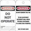 AccuformNMC Pack of (150), 3" High x 6" Long, DANGER x96 DO NOT OPERATE, English Safety & Facility Accident Prevention Tags Tag Header: Danger, 2 Sides, White Poly RPT1SL150 - 69390847