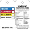 AccuformNMC Pack of (25), 3" High x 6" Long, HEALTH-FLAMMABILITY-INSTABILITY-PERSONAL PROTECTION, English Safety & Facility Accident Prevention Tags Tag Header: Warning, 2 Sides, White Unrippable Vinyl RPT99 - 69390862