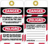 AccuformNMC 25 Qty 1 Pack 3" High x 6" Long, DANGER - EQUIPMENT LOCK-OUT - A LIFE IS ON THE LINE THIS TAG & LOCK TO BE REMOVED ONLY BY THE PERSON SHOWN ON BACK, Safety & Facility Lockout Tag Tag Header: Danger, 2 Sides, Vinyl SPLOTAG12-25 - 72310436