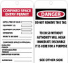 AccuformNMC 25 Qty 1 Pack 3" High x 6" Long, CONFINED SPACE ENTRY LIMIT-CONFINED SPACE APPROVAL, English Safety & Facility Accident Prevention Tag Tag Header: Danger, 2 Sides, Black & White Unrippable Vinyl RPT100 - 75366138