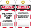 AccuformNMC 25 Qty 1 Pack 3" High x 6" Long, DANGER - EQUIPMENT LOCKED OUT - THIS LOCK/TAG MAY ONLY BE REMOVED BY:, English Safety & Facility Lockout Tag Tag Header: Danger, 2 Sides, Black, Red & White Unrippable Vinyl LOTAG37-25 - 93554889