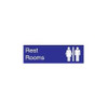 AccuformNMC Rest Rooms, 10" Wide x 3" High, Plastic Sign English, White on Blue, Wall Mount EN19BL - 05197736