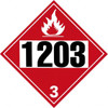 AccuformNMC DOT - Shipping & Vehicle - 1203, 10-3/4" Wide x 10-3/4" High, Pressure-Sensitive Vinyl Placard Black & Red on White, UV Resistant, Chemical Resistant, Graffiti Proof DL41BP - 63375257