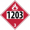 AccuformNMC DOT - Shipping & Vehicle - 1203, 10-3/4" Wide x 10-3/4" High, Rigid Plastic Placard Black & Red on White, UV Resistant, Chemical Resistant, Graffiti Proof DL41BR - 63375265