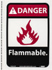 AccuformNMC Danger - Flammable, Pressure Sensitive Vinyl Fire Sign 7" Wide x 10" High DGA15P - 05508742