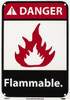 AccuformNMC Danger - Flammable, Plastic Fire Sign 7" Wide x 10" High DGA15R - 05508759
