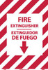 AccuformNMC Fire Extinguisher, Pressure Sensitive Vinyl Fire Sign 14" Wide x 10" High, English/Spanish, Glow-in-the-Dark GL401PB - 56232382